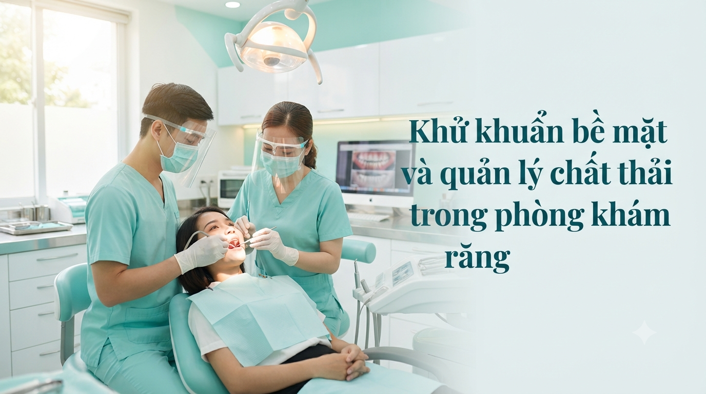 Khử khuẩn bề mặt và quản lý chất thải trong phòng khám răng